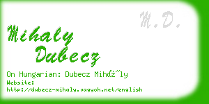 mihaly dubecz business card